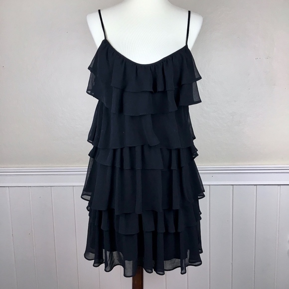 Zara Dresses & Skirts - ZARA Tier Ruffle Little Black Dress Size Medium